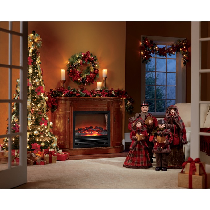 Poinsettia Christmas Wreath, , large