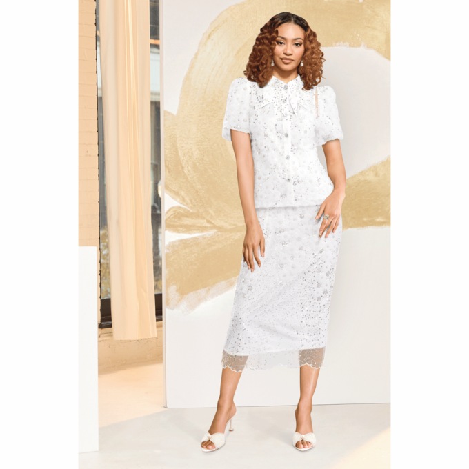 Calisha 3-Piece Embellished Skirt Set, , large