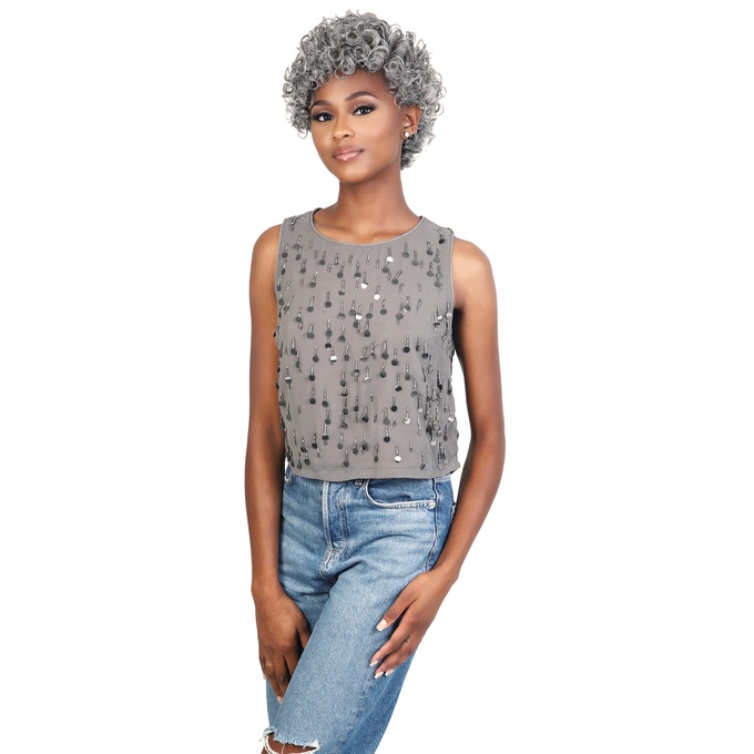 Motown Tress Ryan Hand-Tied Wig, Gray, large