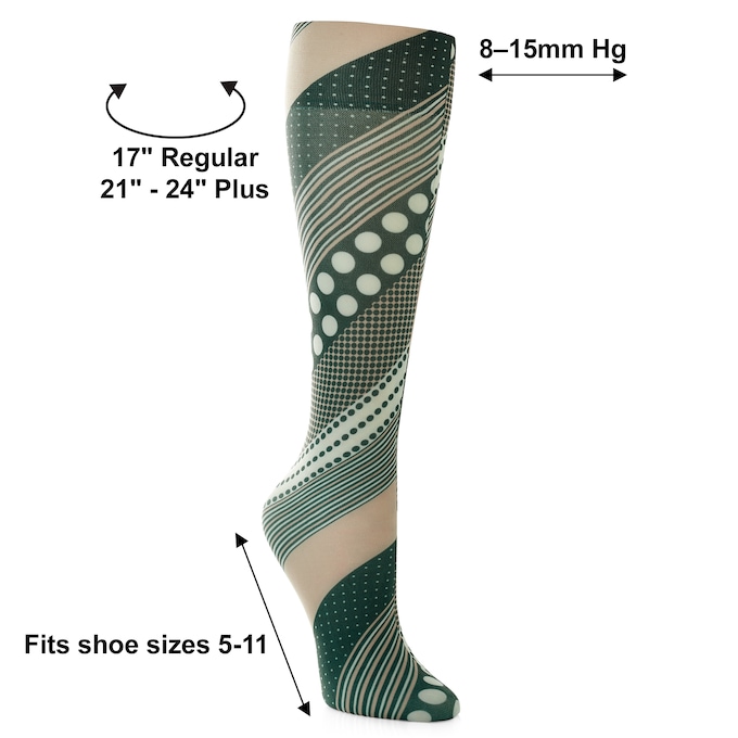 Celeste Stein Stylish and Latex-Free Mild Compression Socks - 8–15mmHg, , large