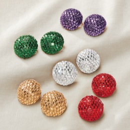 Pave Crystal Dome Earrings, , large