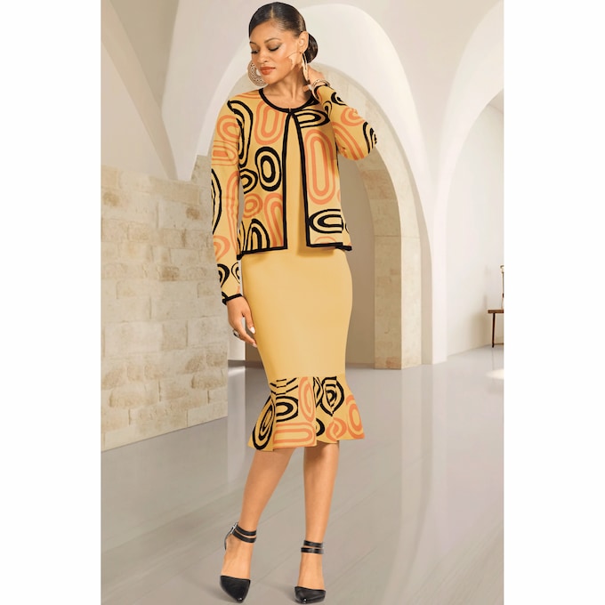 Keandra Knit Jacket Dress, , large