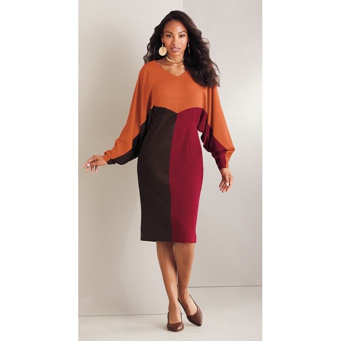 Nina Colorblock Sheath Dress, , large
