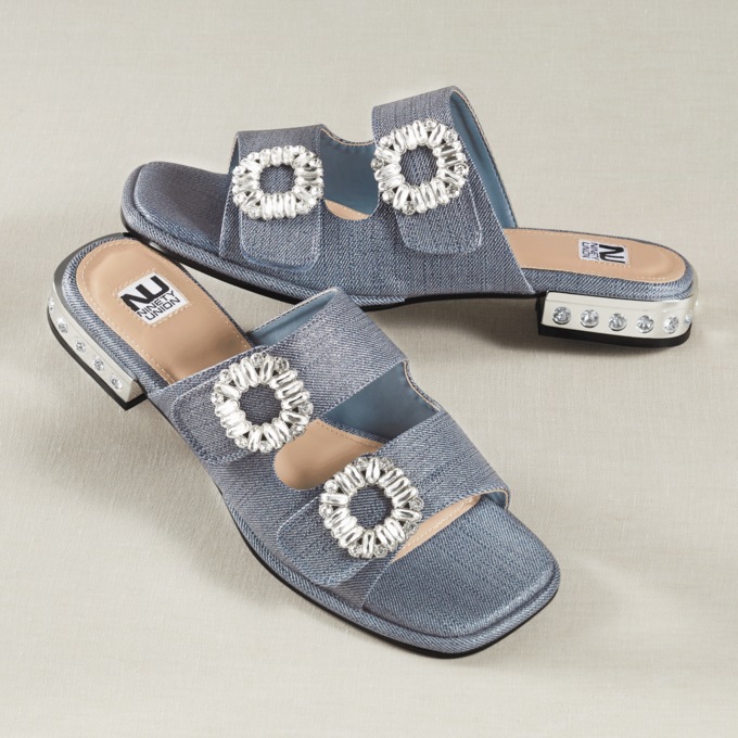 Ninety Union Resort Slide with Rhinestones and Hook-and-Loop Closure, , large