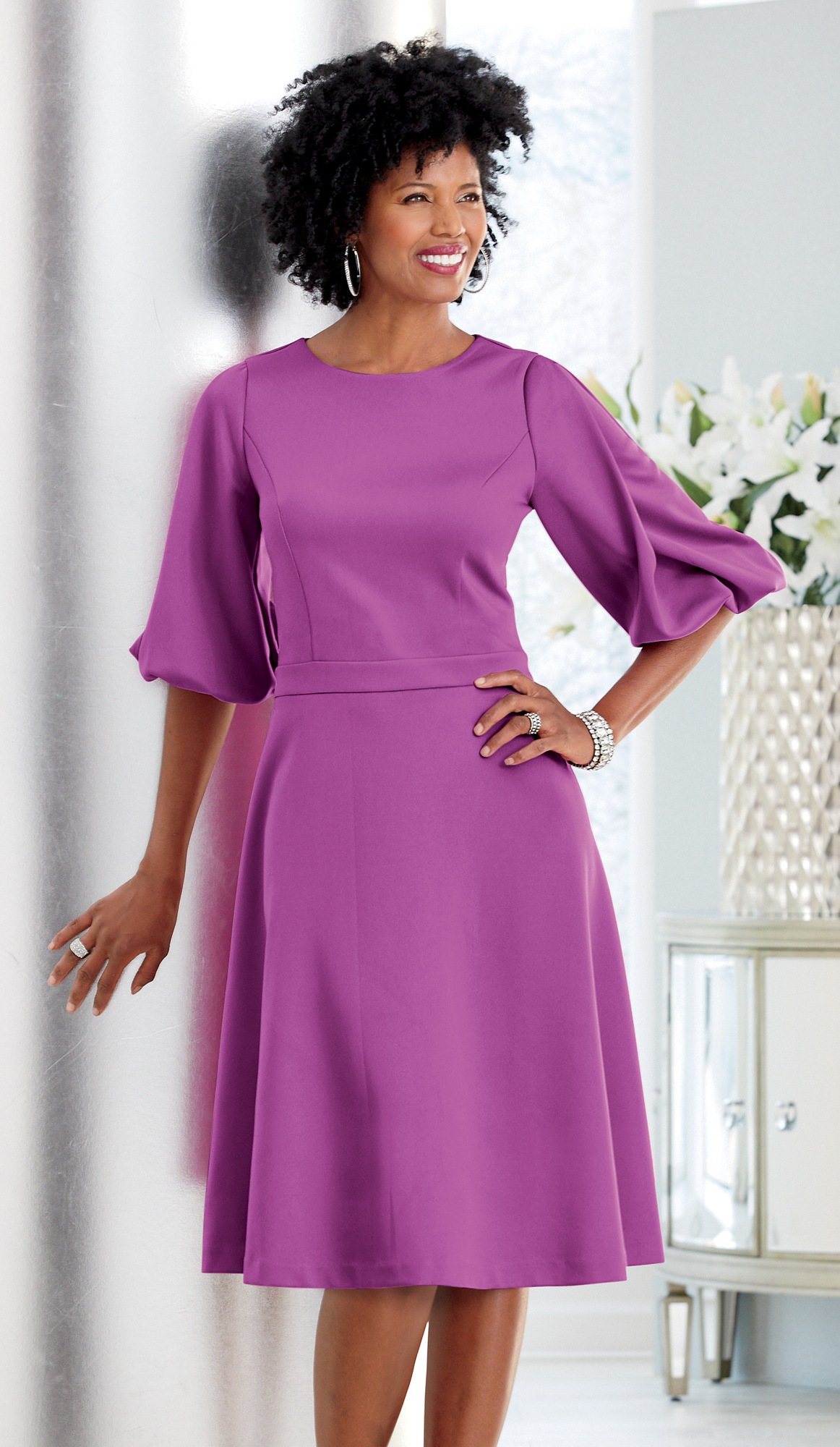 a line scuba dress