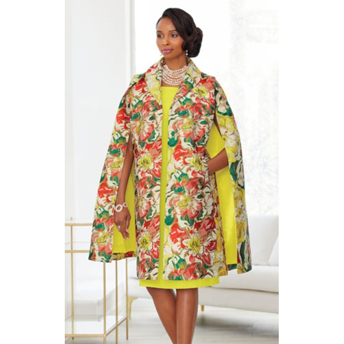 Cheri Tropical Jacquard Jacket Dress, , large