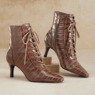 Croco Lace-Up Bootie, , large