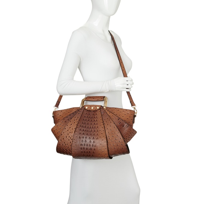 Croco Fan Bag, Brown, large
