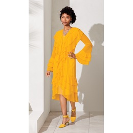 Khaleda Tiered-Ruffle Jacket Dress, , large