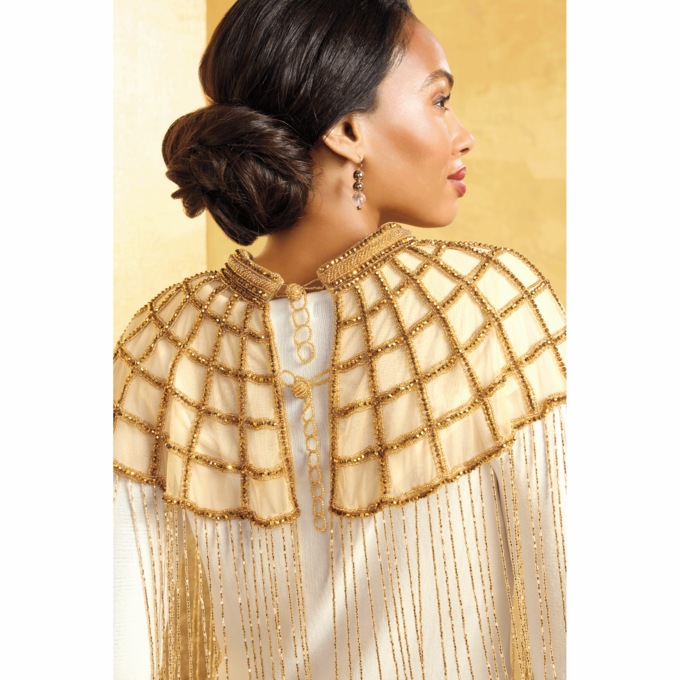 Beaded Cape with Fringe, , large