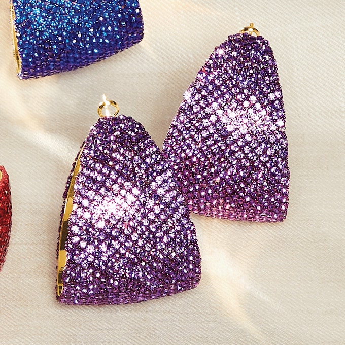 Crystal Color Pavé Wide Hoops, , large