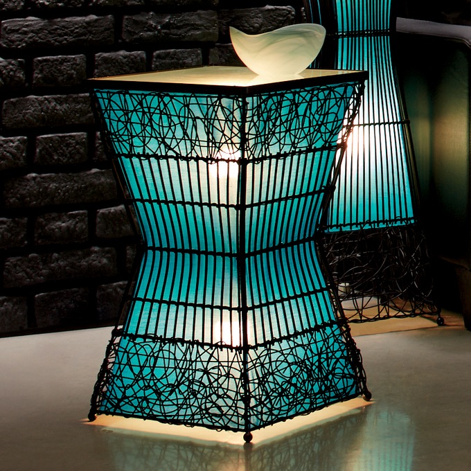 Zain lighted rattan coffee clearance table