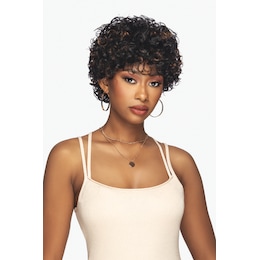 Vivica Fox Sol Human-Hair Wig - Short and Curly, Dark Brown, large