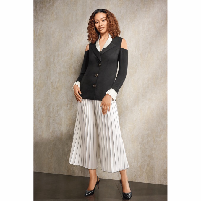 Adriana Blazer and Pleated Gaucho Pants, , large