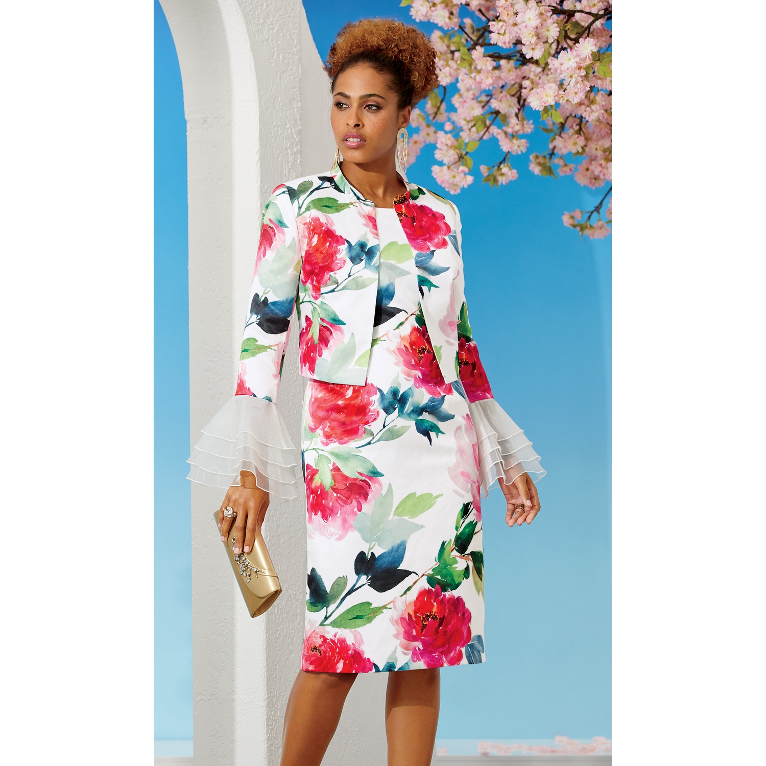 Nya Printed Floral Jacket Dress ASHRO