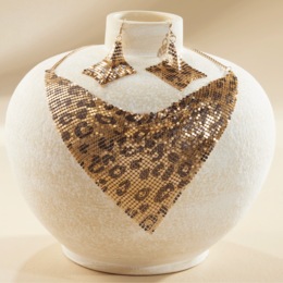 Spot/Mesh Necklace and Earring Set, , large