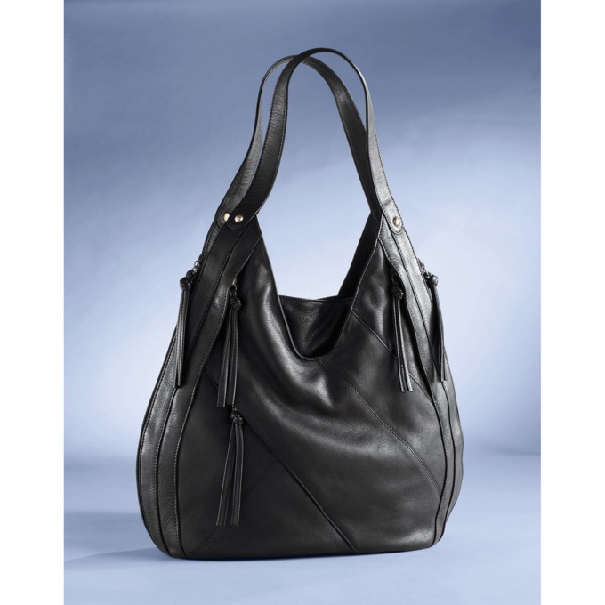 Leather Zippered Tote, , large