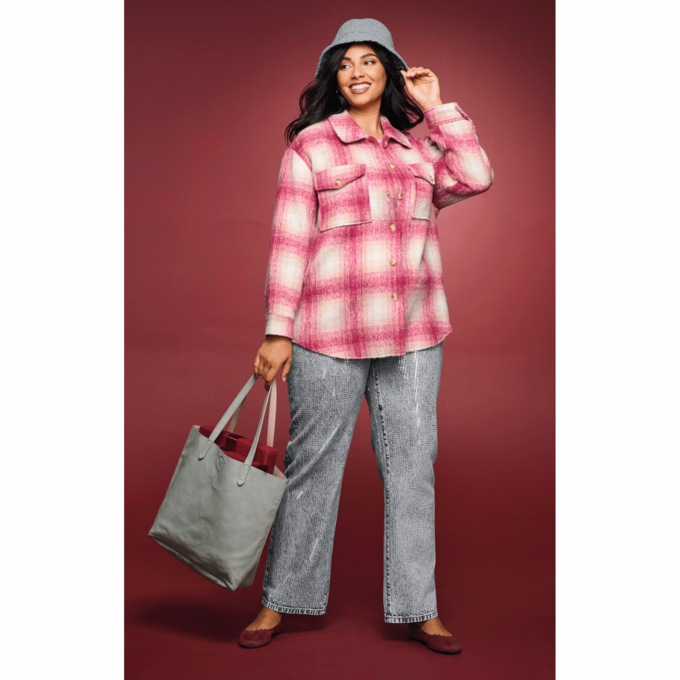 Plaid Shacket, , large