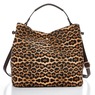 2-Piece Leopard-Print Faux-Leather Bucket Bag & Crossbody Purse Set for Women, , large