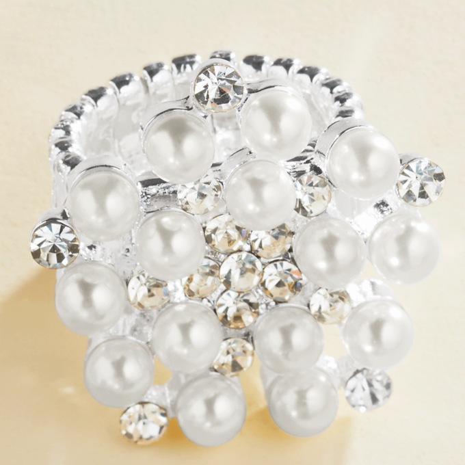 Stone/Round Cluster Stretch Ring, , large