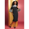 Janiyah Stretch Sheath Dress with Bold Collar and Bubble Cuffs for Women, , large