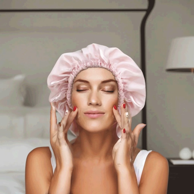 2-Pack Satin Sleep Caps, , large