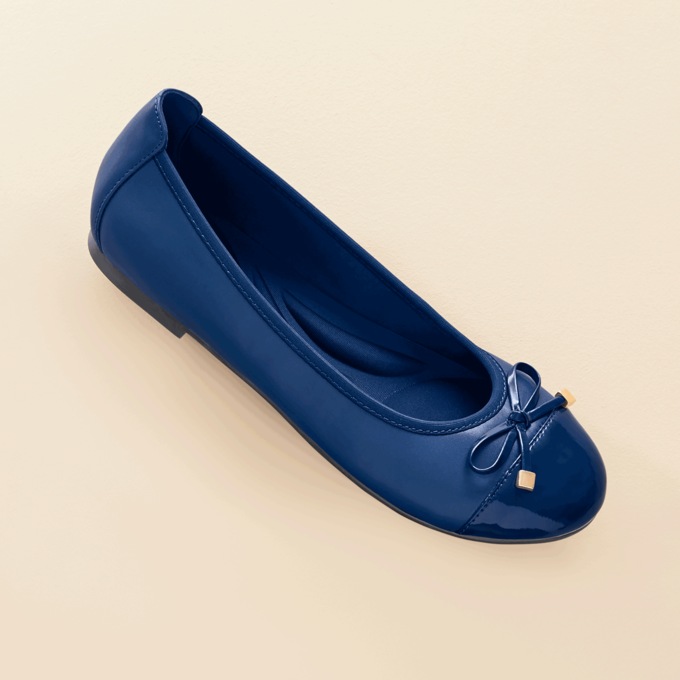Bow Ballet Flat, Navy, large