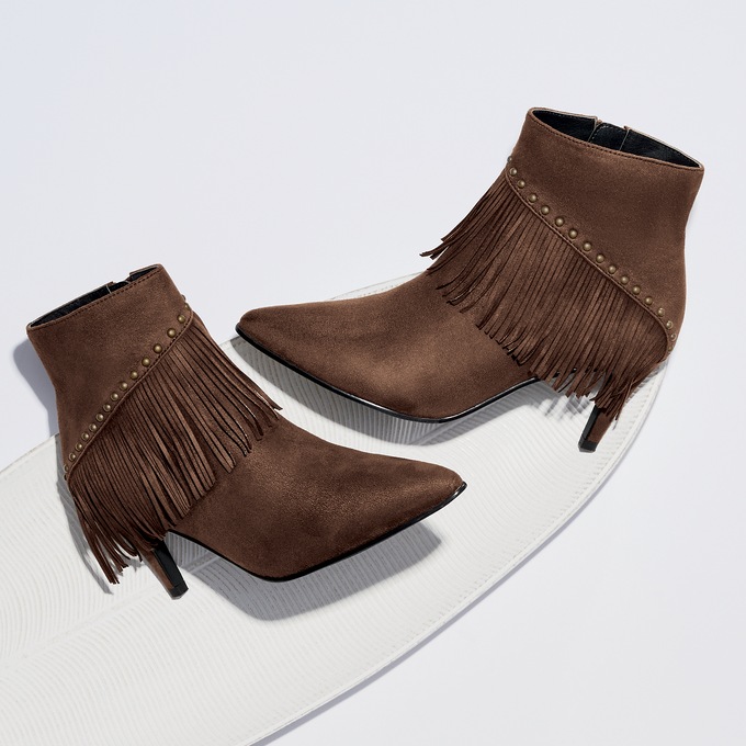 Side-Fringe Bootie, , large