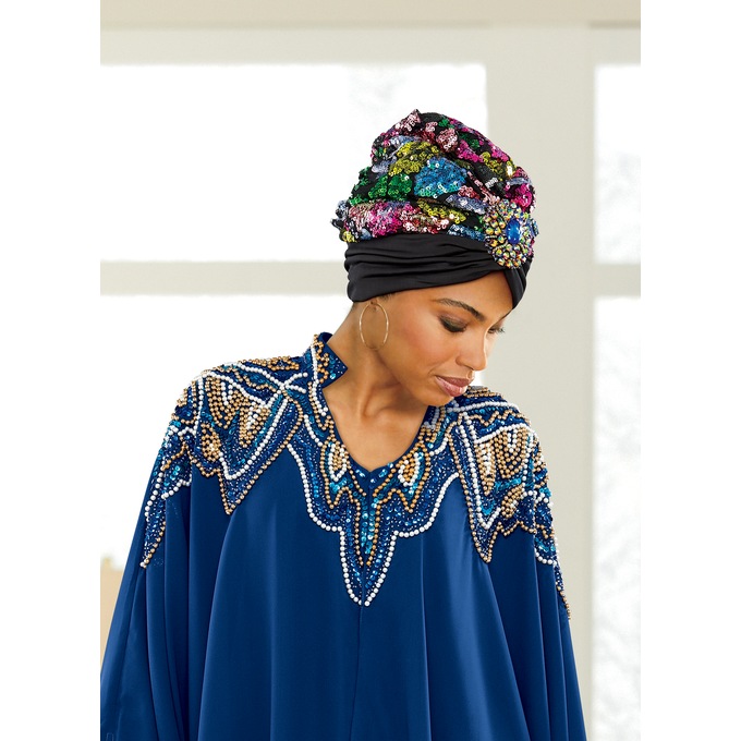 Whittall & Shon Samera Embellished Turban, , large