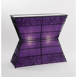 Zain Lighted Rattan Console Table, , large