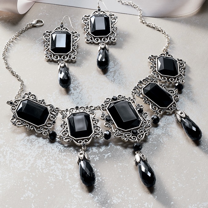 Marquise Faux Stone Necklace, , large