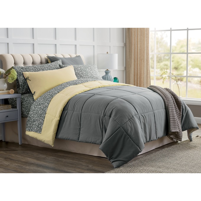 Color Connection Reversible Down-Alternative Comforter Set, , large