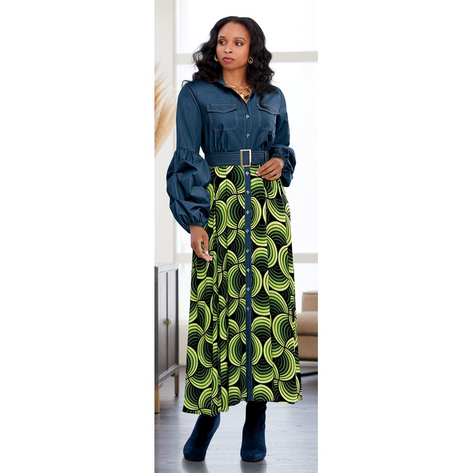 Beretta Denim Maxi Dress, , large