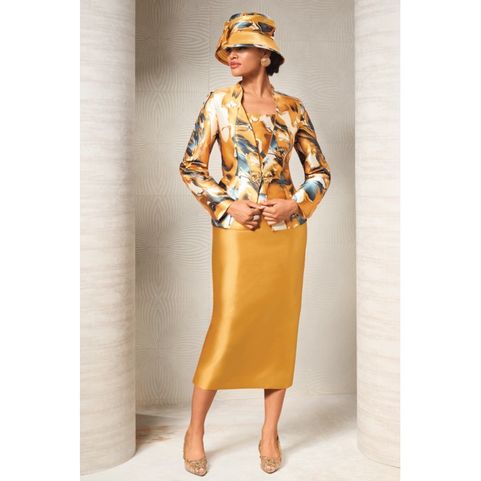 Zelle 3-Piece Skirt Suit Set and Hat, , large