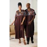 Zulu Long Unisex Caftan, Brown Multi, large