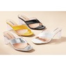 Maleesa Women's Slide with Faux-Leather Strap & 2.75” Clear Heel, , large