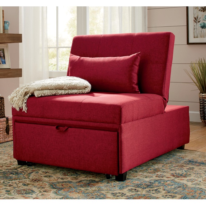 Cali Convertible Chair, Red, large