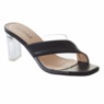 Maleesa Women's Slide with Faux-Leather Strap & 2.75” Clear Heel, , large