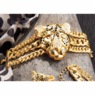 Leopard Goldtone Bracelet, , large