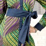 Faydia Cotton and Denim-Trim A-Line Maxi Shirtdress for Women, , large