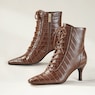 Croco Lace-Up Bootie, , large