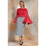 Zola Bell Sleeve Top with Pleated Ribbon Accents, , large