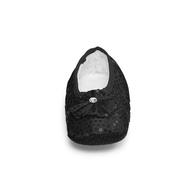 Women's Sequined Footie Slippers, , large