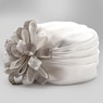 Embellished Satin Flower Turban, , large