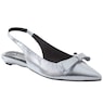 Metallic Bow Women's Faux-Leather Slingback with Low Sculpted Heel, , large