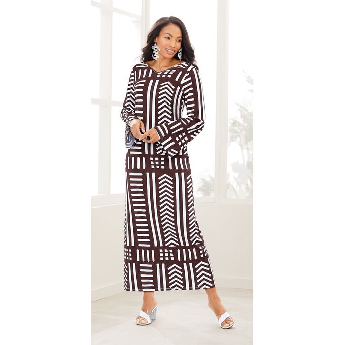 Cleopatra Dress, Brown, large
