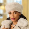 Faux-Fur Chevron Hat, , large
