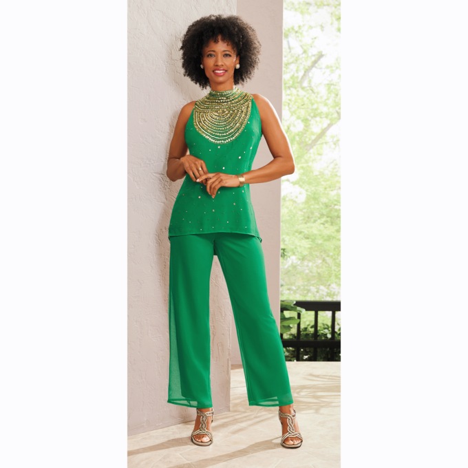 Denita Halter Pant Set, , large