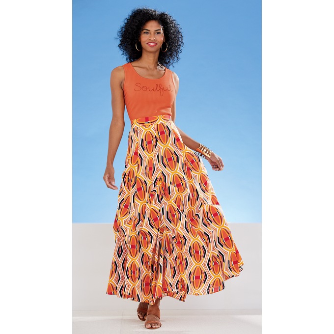Soulful Rhinestone Tank &amp; Chike Pintucked Skirt, , large