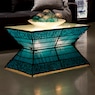Zain Lighted Rattan Coffee Table, Teal, large